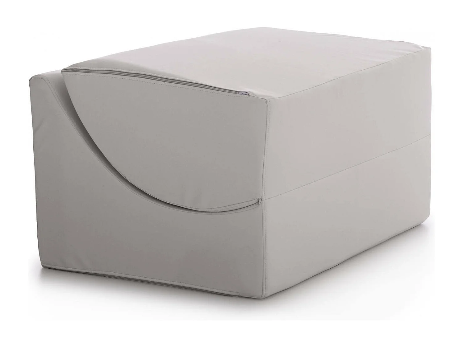 Lit pliant Dabbes, Pouf transformable en lit double, Méridienne en éco-cuir, 100% Made in Italy, 100x200h70 cm, Blanc