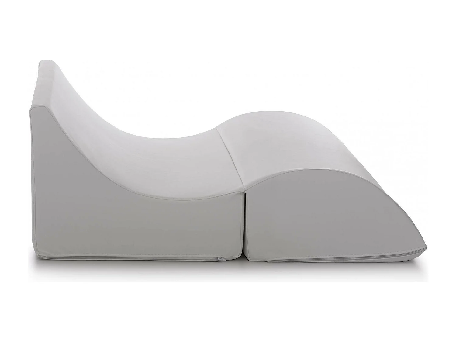 Lit pliant Dabbes, Pouf transformable en lit double, Méridienne en éco-cuir, 100% Made in Italy, 100x200h70 cm, Blanc