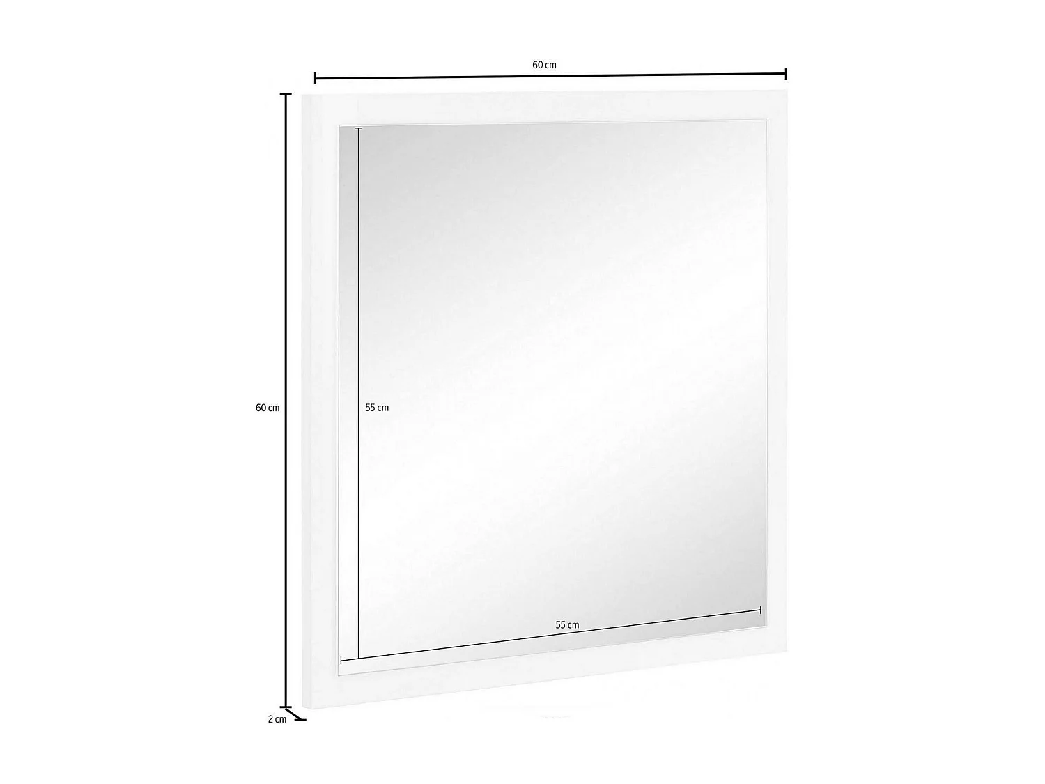 Espelho Dmancon, espelho de banheiro, 100% fabricado na Itália, 60x2h60 cm, branco brilhante