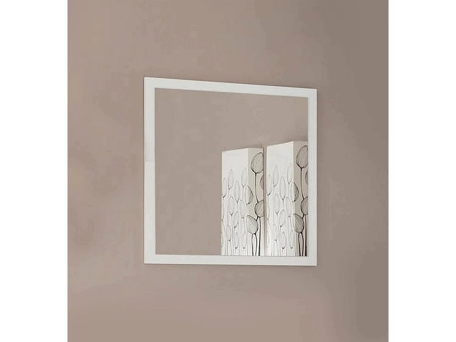 Dmancon Mirror, Miroir de salle de bain, 100% Made in Italy, 60x2h60 cm, Blanc brillant