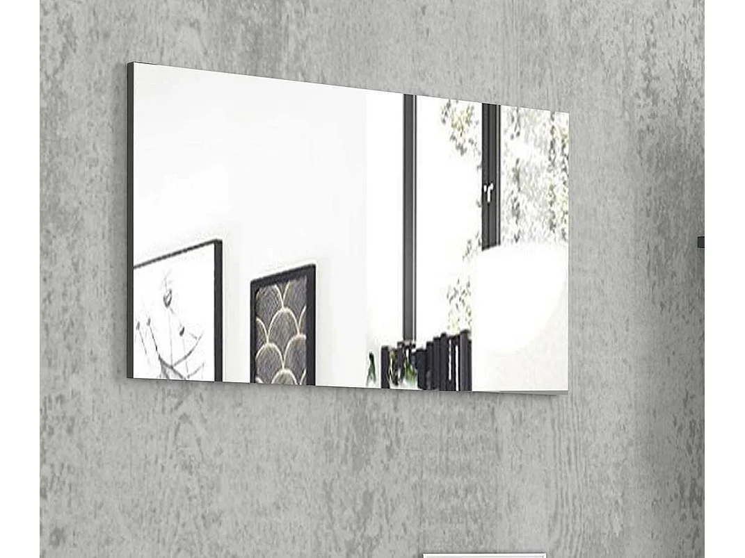 Spiegel Dabadal, Badezimmerspiegel, 100% Made in Italy, cm 80x2h60, Zementgrau