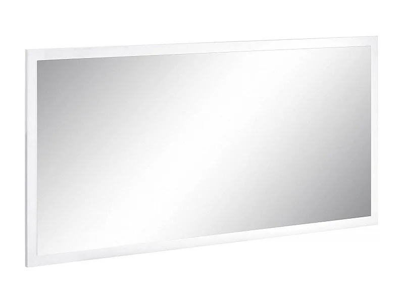 Miroir Dmara, Miroir de salle de bain, 100% Made in Italy, 120x2h60 cm, Blanc brillant