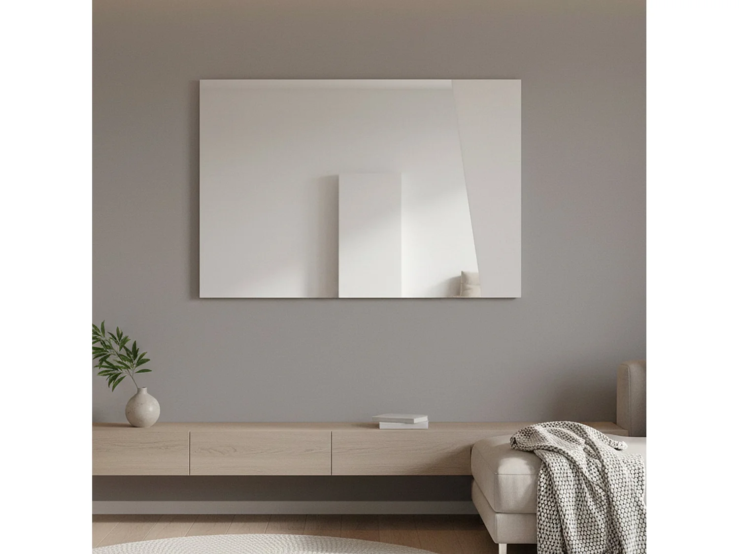 Miroir Dabadal, Miroir de salle de bain, 100% Made in Italy, 80x2h60 cm, Blanc brillant