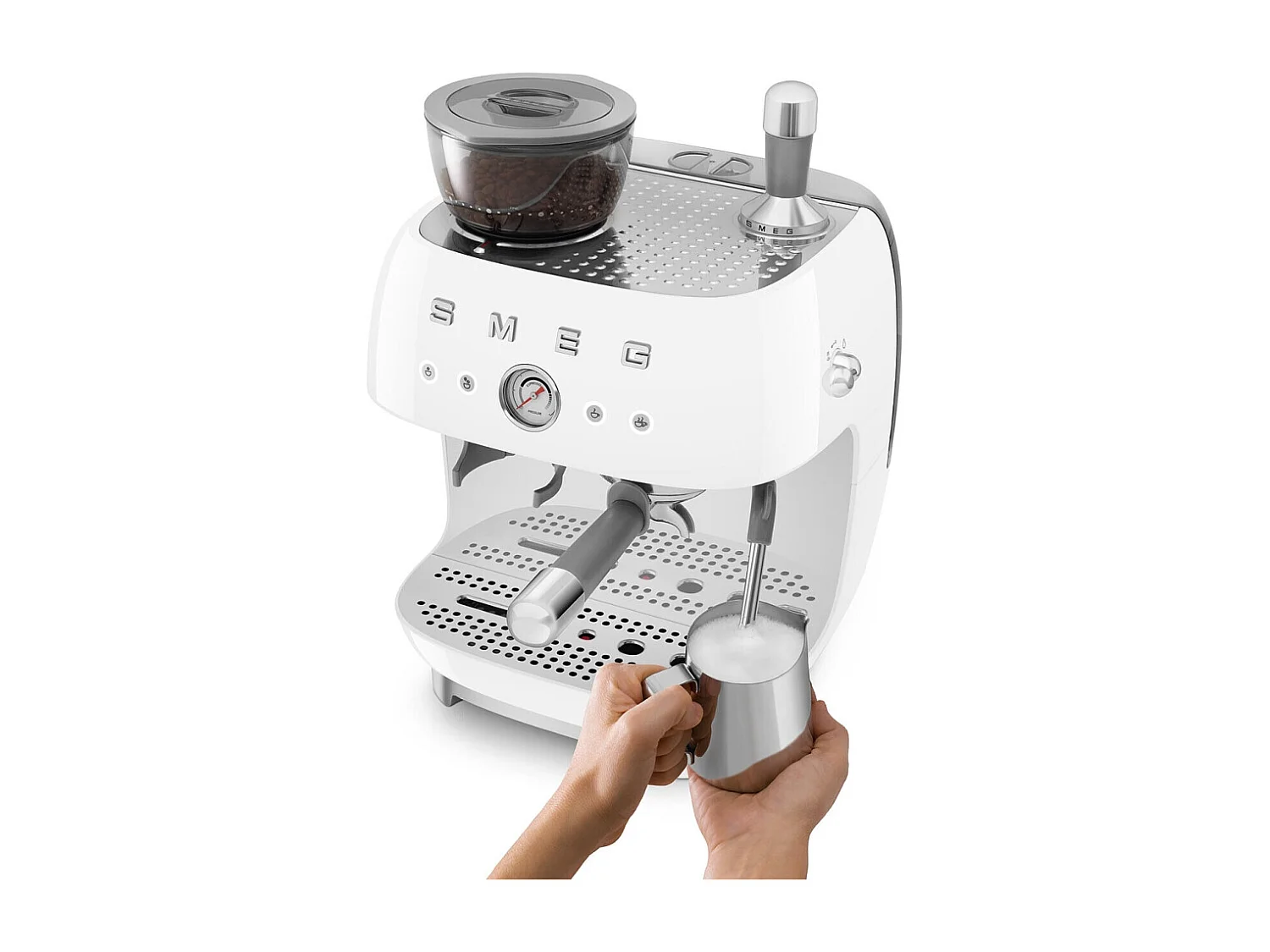 Machine à café combinée Expresso Années 50 blanc