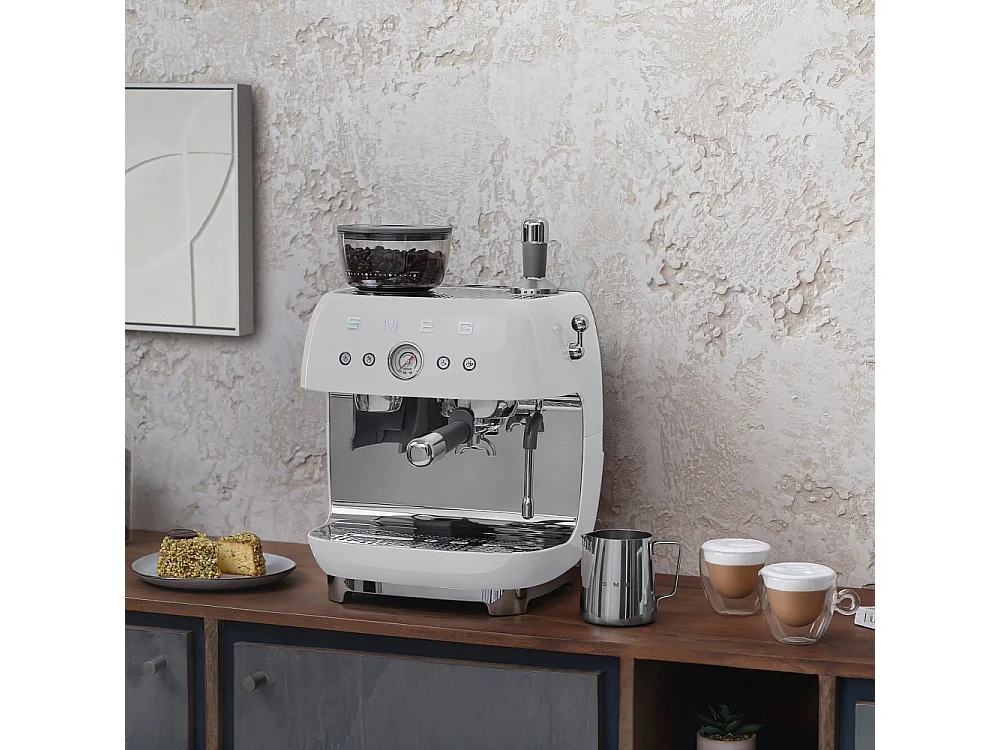 Machine à café combinée Expresso Années 50 blanc