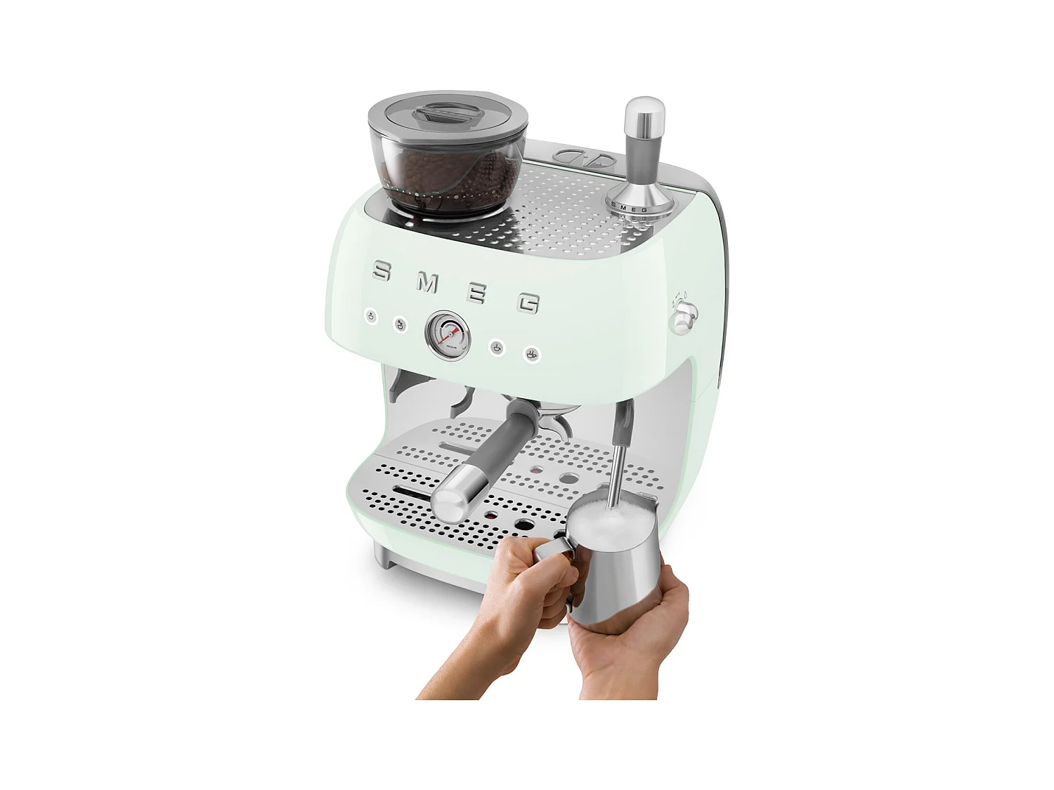 Smeg Machine à expresso avec broyeur 20 bars vert d'eau - EGF03PGEU