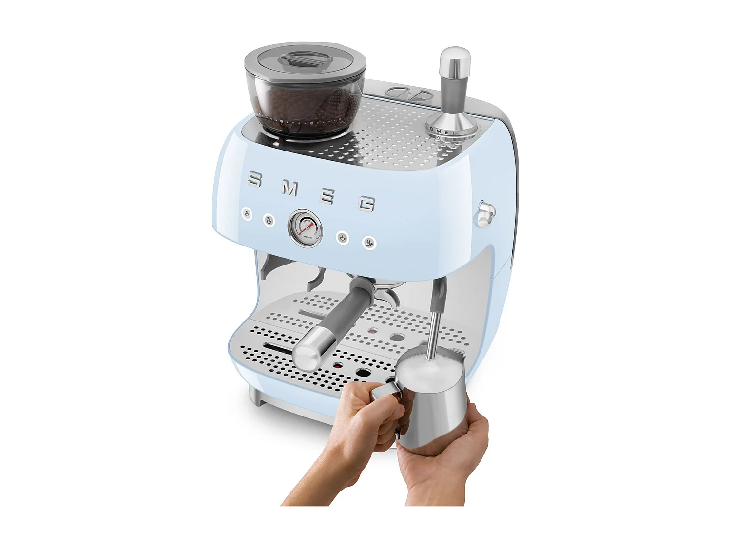 Smeg Machine à expresso avec broyeur 20 bars bleu - EGF03PBEU