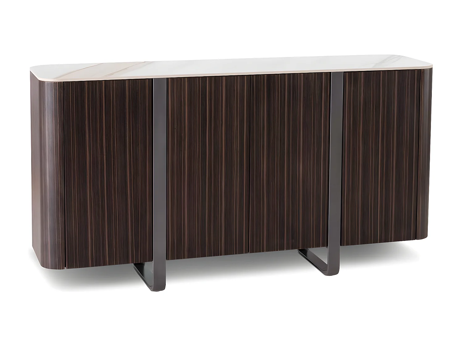 Andromeda - Dressoir met 4 deuren (160 x 40 x H 85 cm) in gouden keramiek