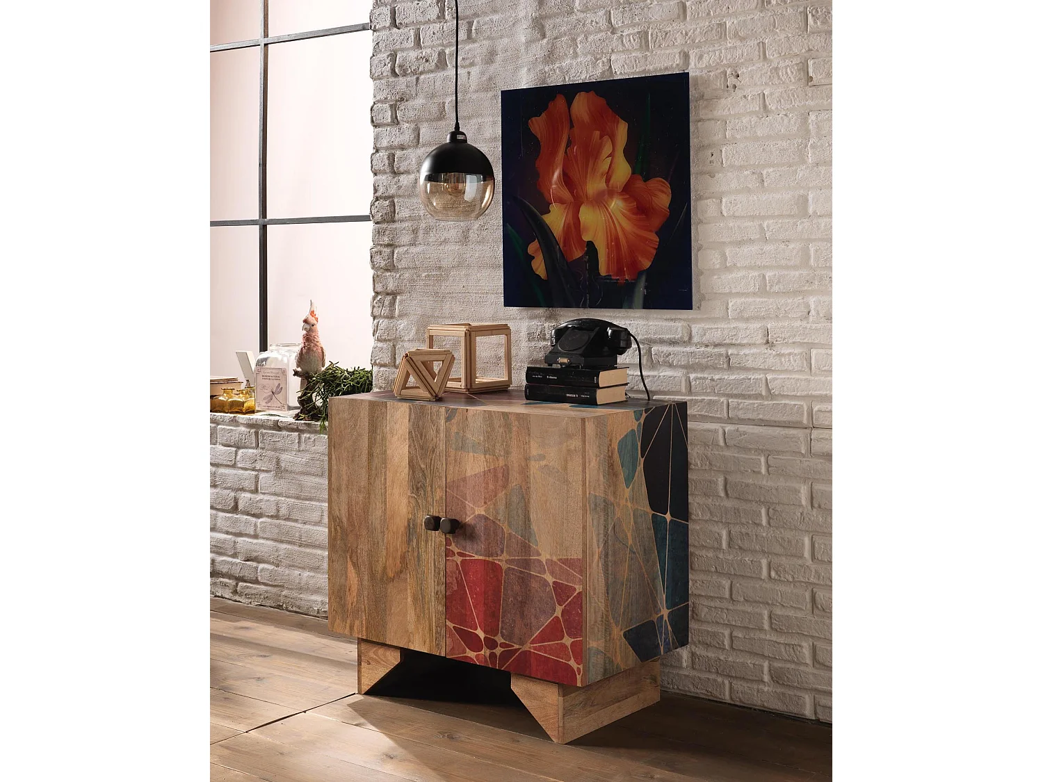 Rakhi - Sideboard (81 x 75 H cm) aus braunem Mangoholz
