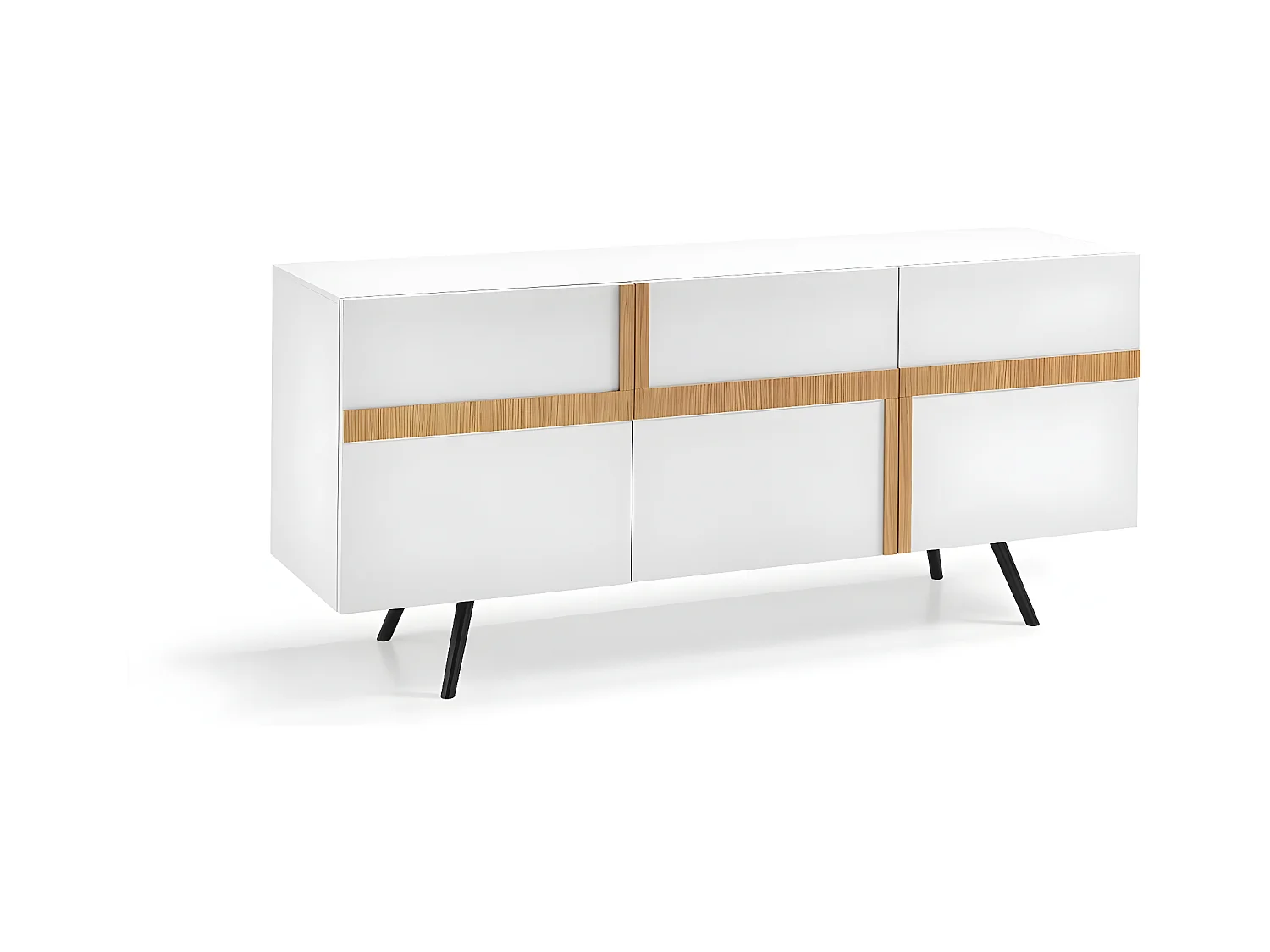 Ginger Buffet 3 portes (180 x 80 H cm) en Mélamine Blanc