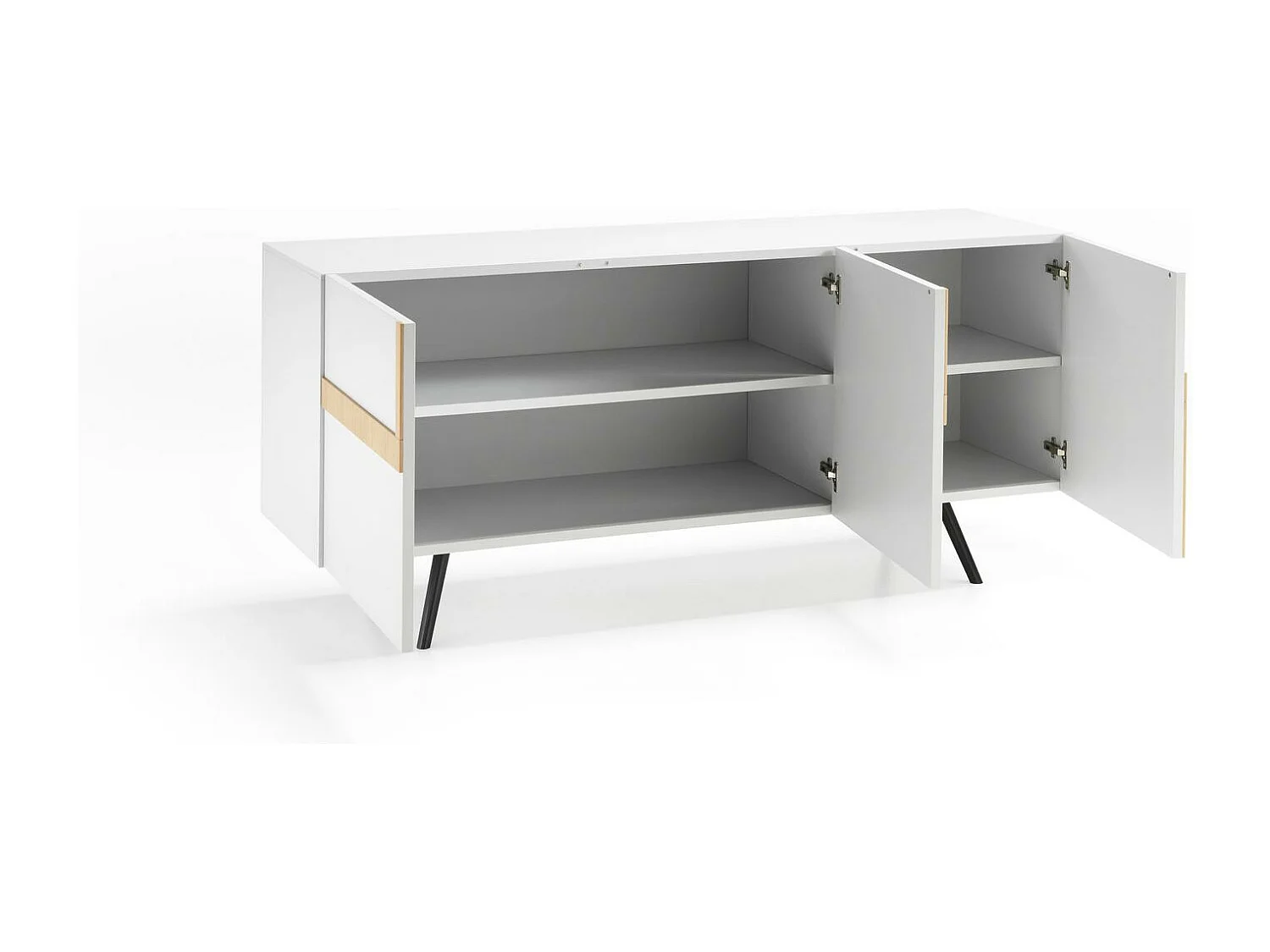 Ginger - Komoda 3-drzwiowa (180 x 80 H cm) w kolorze białej melaminy