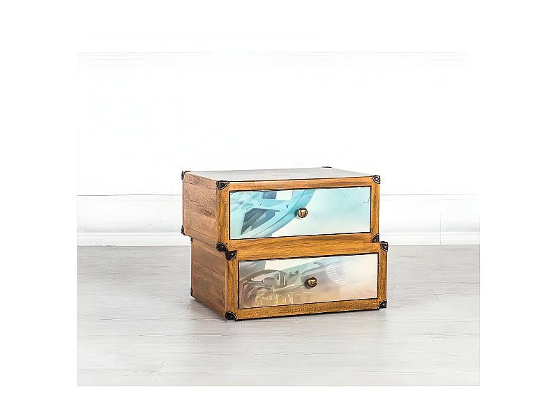 Hollywood-Kollektion – Kommode (53 x 40 H cm) aus braunem Mangoholz