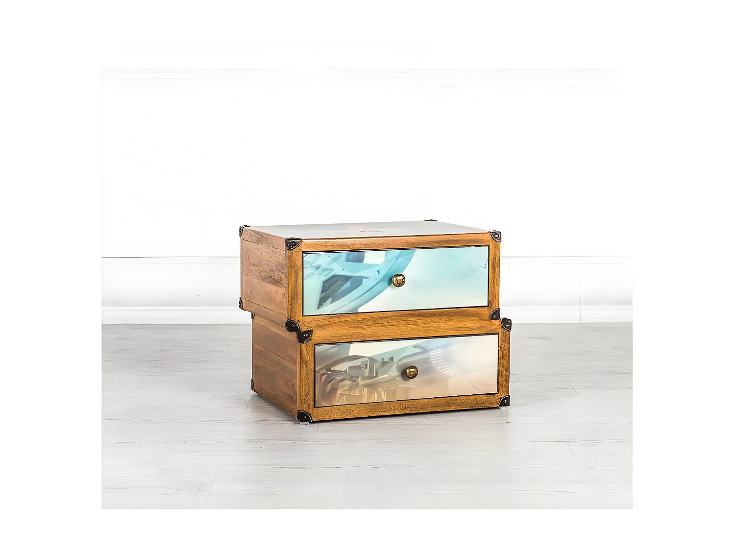 Hollywood-Kollektion – Kommode (53 x 40 H cm) aus braunem Mangoholz