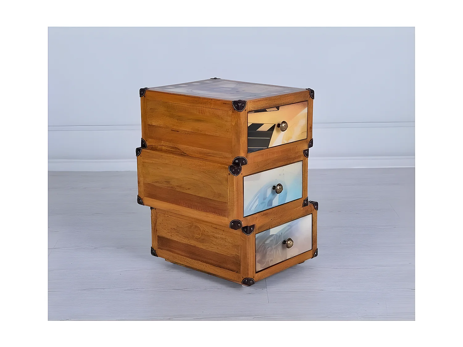 coleção hollywood - Cômoda (38 x 55 H cm) em Madeira de Manga Marrom