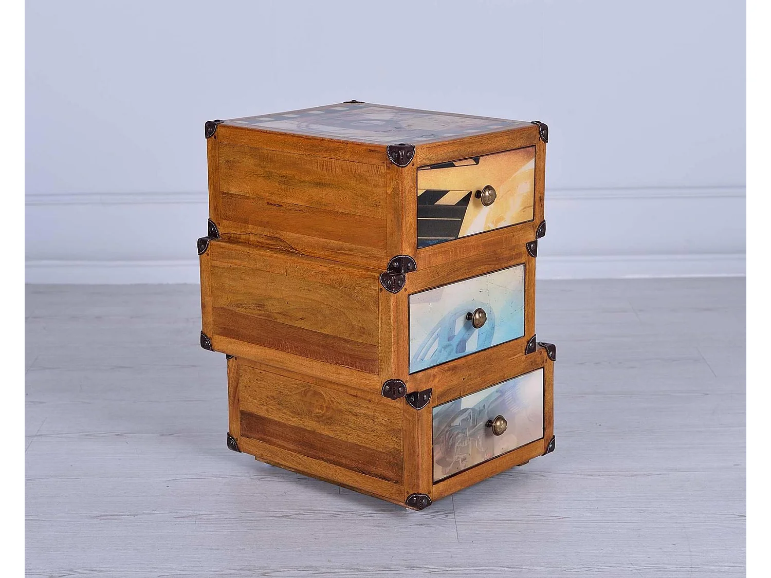 collection hollywood Commode (38 x 55 H cm) en Bois de Manguier Marron