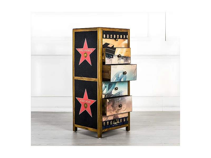 coleção hollywood - Cômoda (45 x 110 H cm) em Madeira de Manga Marrom