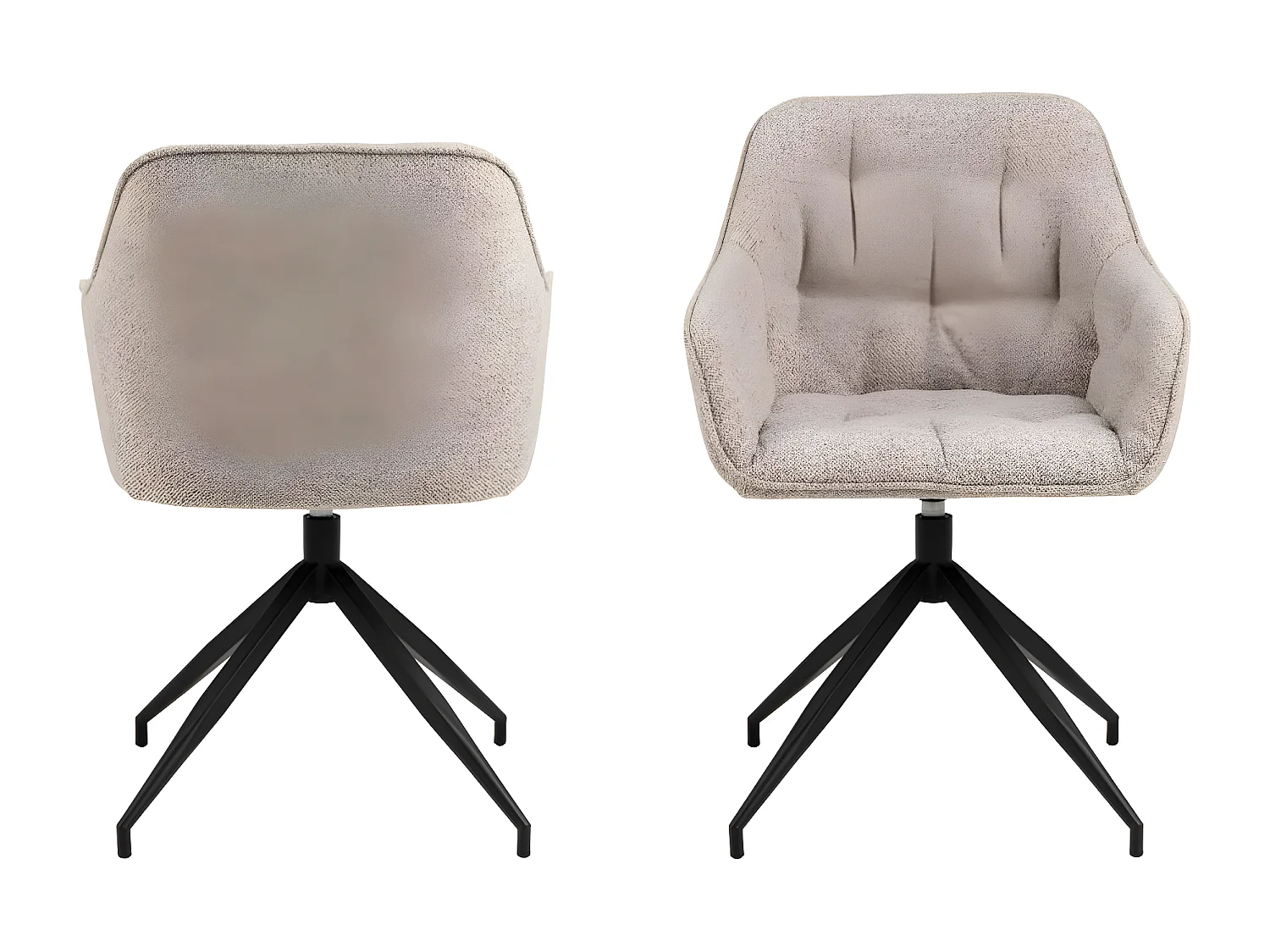 Brooke chaise de salle à manger avec accoudoirs fonction pivotante beige.