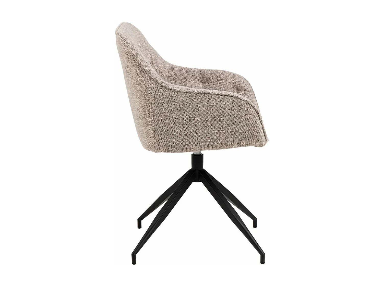 Brooke chaise de salle à manger avec accoudoirs fonction pivotante beige.