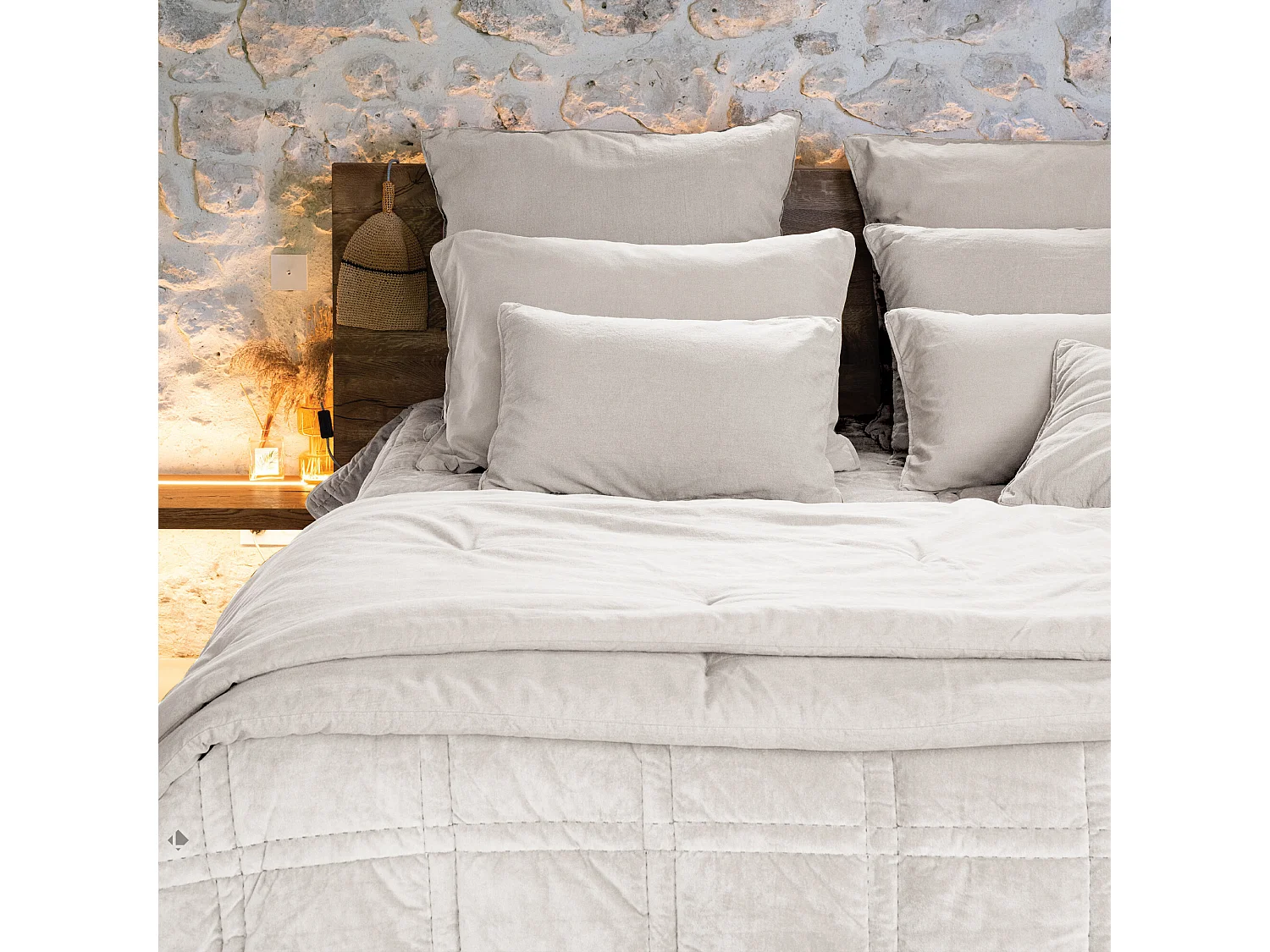 Housse de coussin 45x45 cm 50% lin et 50% coton collection OPERA DECO naturel