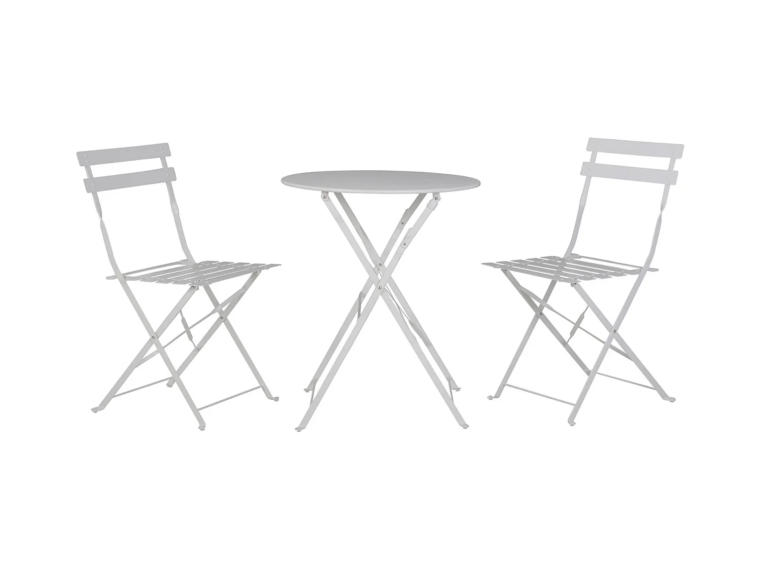 Table et chaises pliantes bistrot balcon terrasse- 2 places - Blanc - FLORE