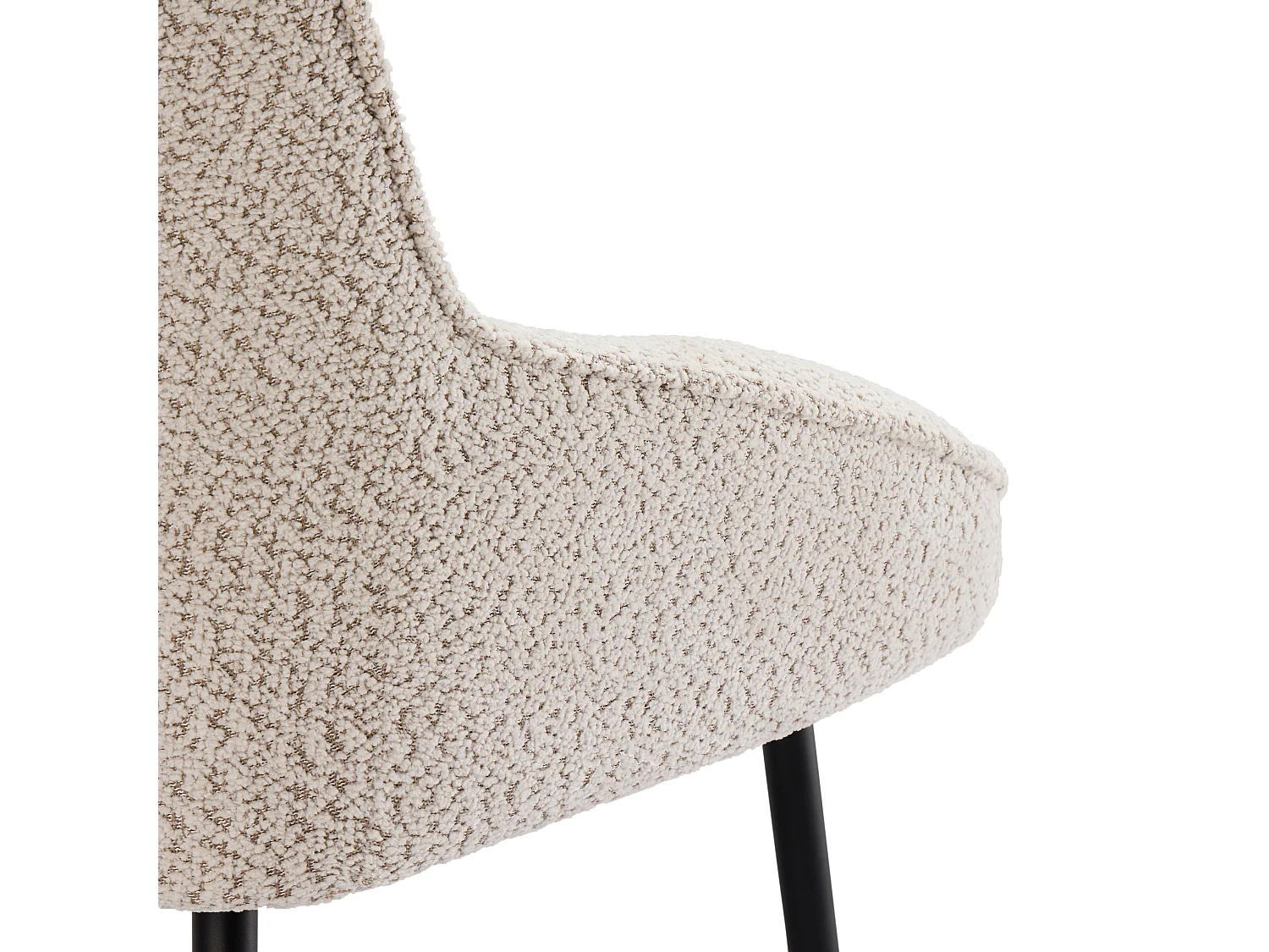 Set van 6 stoelen met dik zitkussen - nette pluche stof - Beige