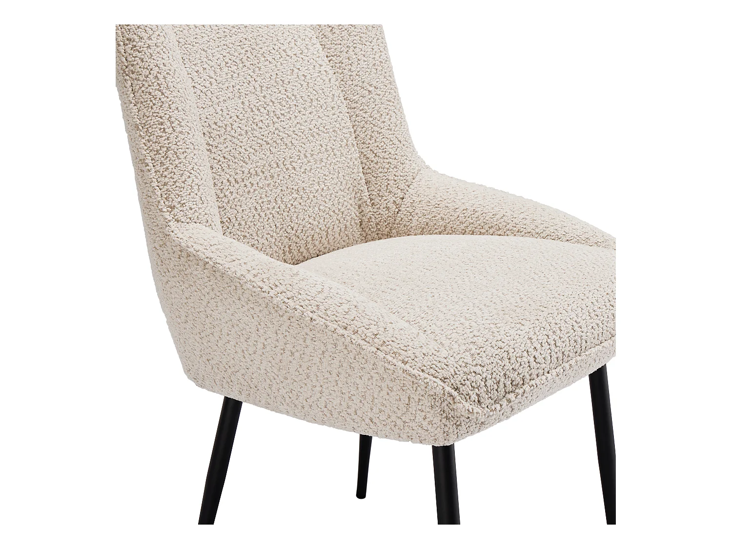 Lot de 4 Chaises avec coussin de siège épais - tissu en peluche tiddy - Beige