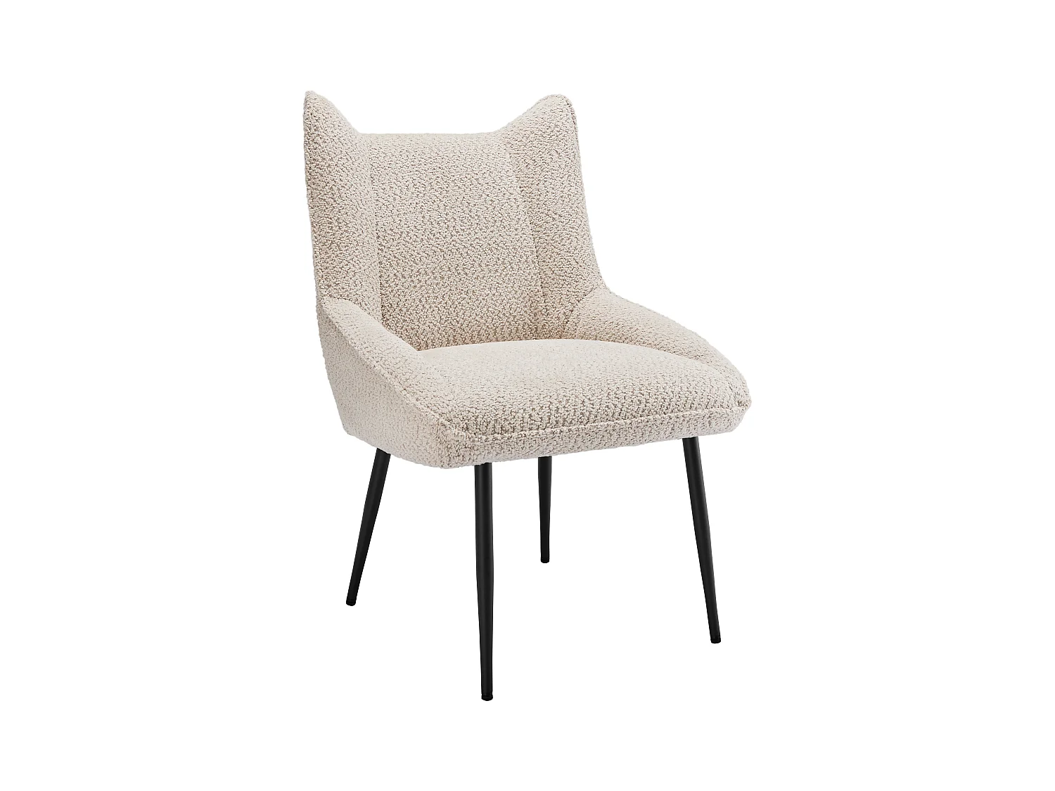 Lot de 4 Chaises avec coussin de siège épais - tissu en peluche tiddy - Beige