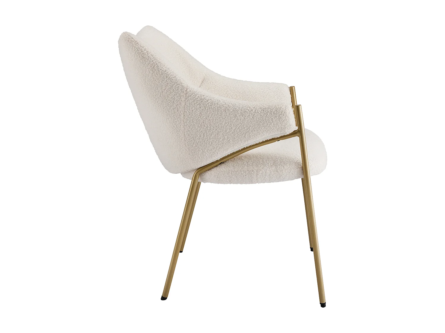 Lot de 6 Chaises de salle à manger avec accoudoirs - tissu en sherpa - style moderne - Beige