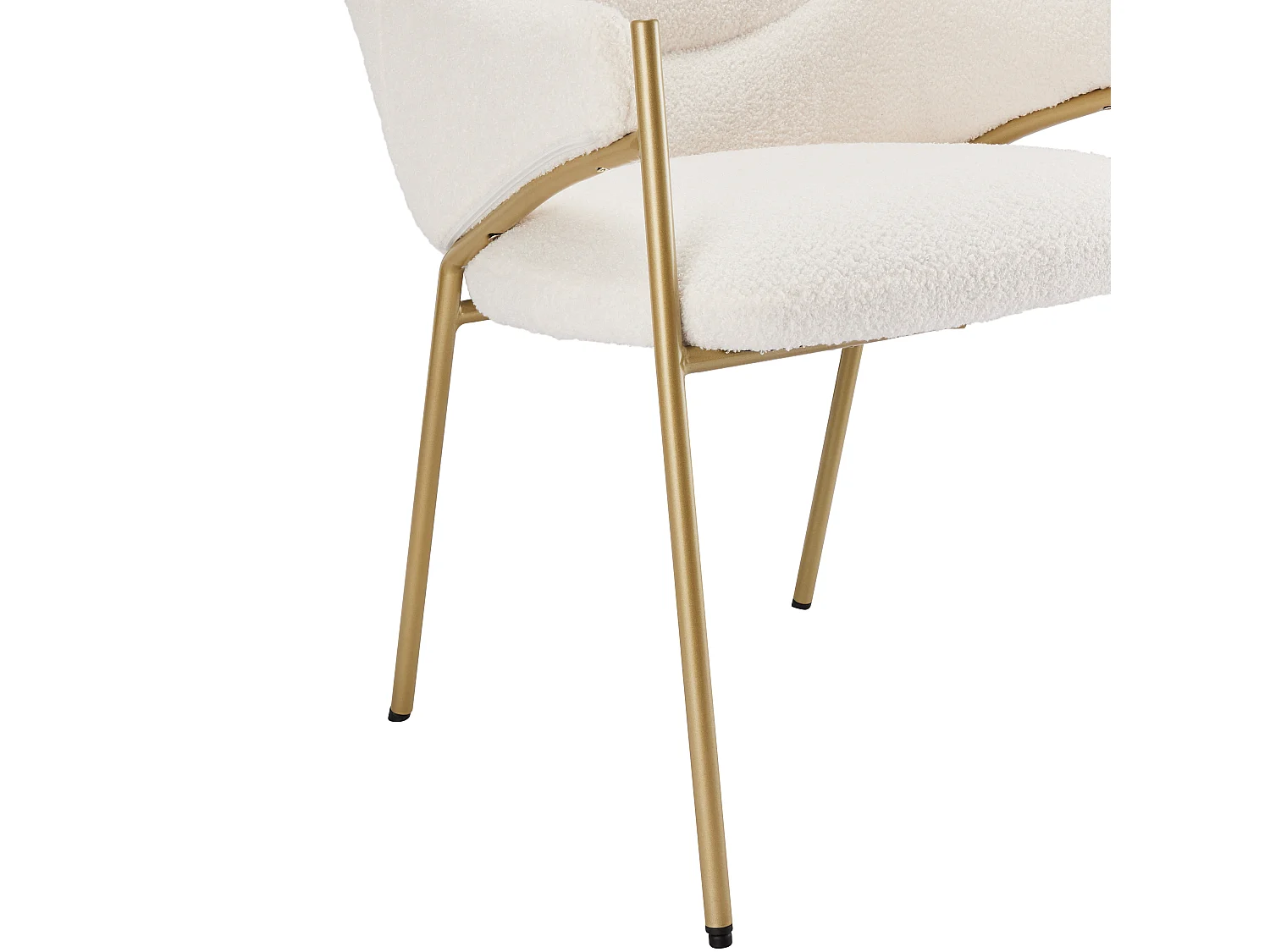 Lot de 6 Chaises de salle à manger avec accoudoirs - tissu en sherpa - style moderne - Beige