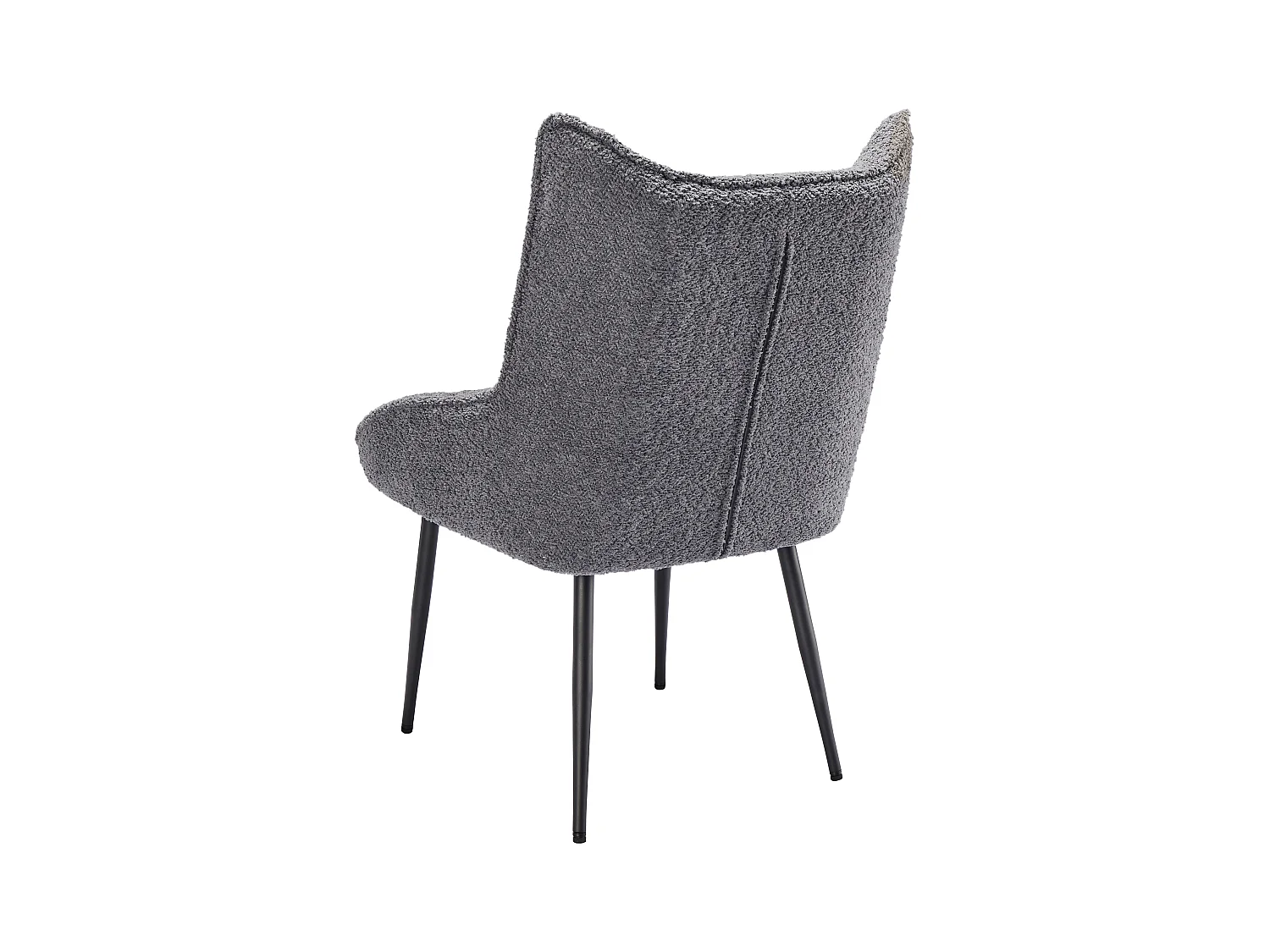 Lot de 2 Chaises avec coussin de siège épais - tissu en peluche tiddy - Gris