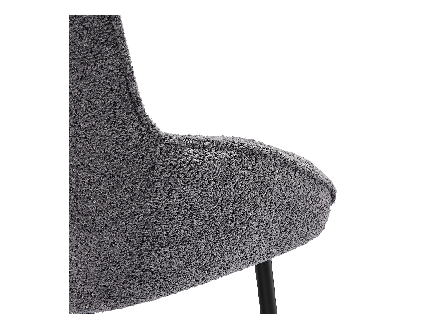 Lot de 2 Chaises avec coussin de siège épais - tissu en peluche tiddy - Gris
