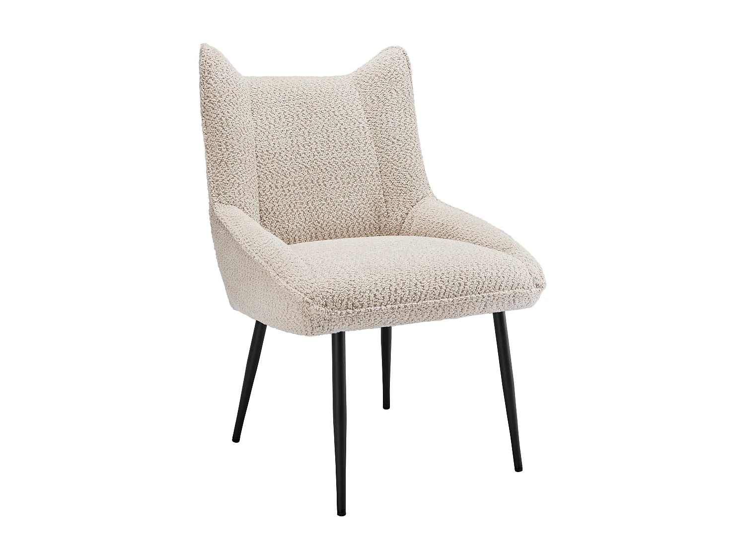 Set van 2 stoelen met dik zitkussen - nette pluche stof - Beige