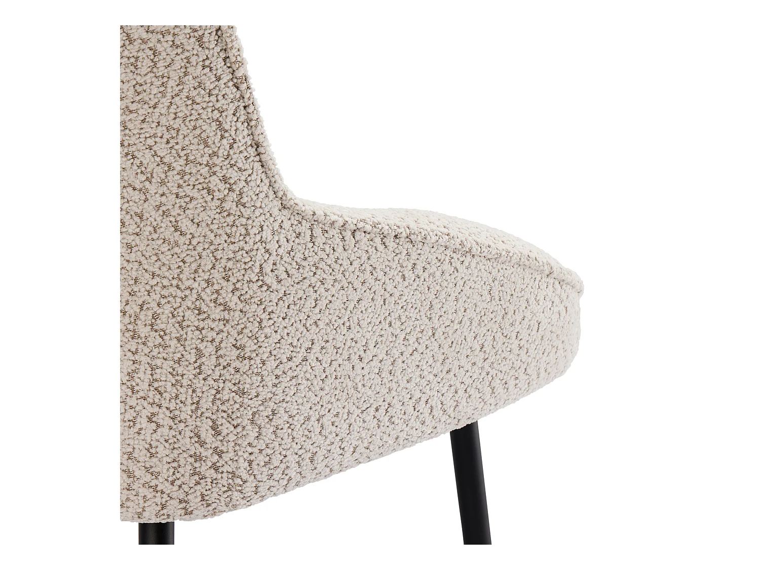 Set van 2 stoelen met dik zitkussen - nette pluche stof - Beige