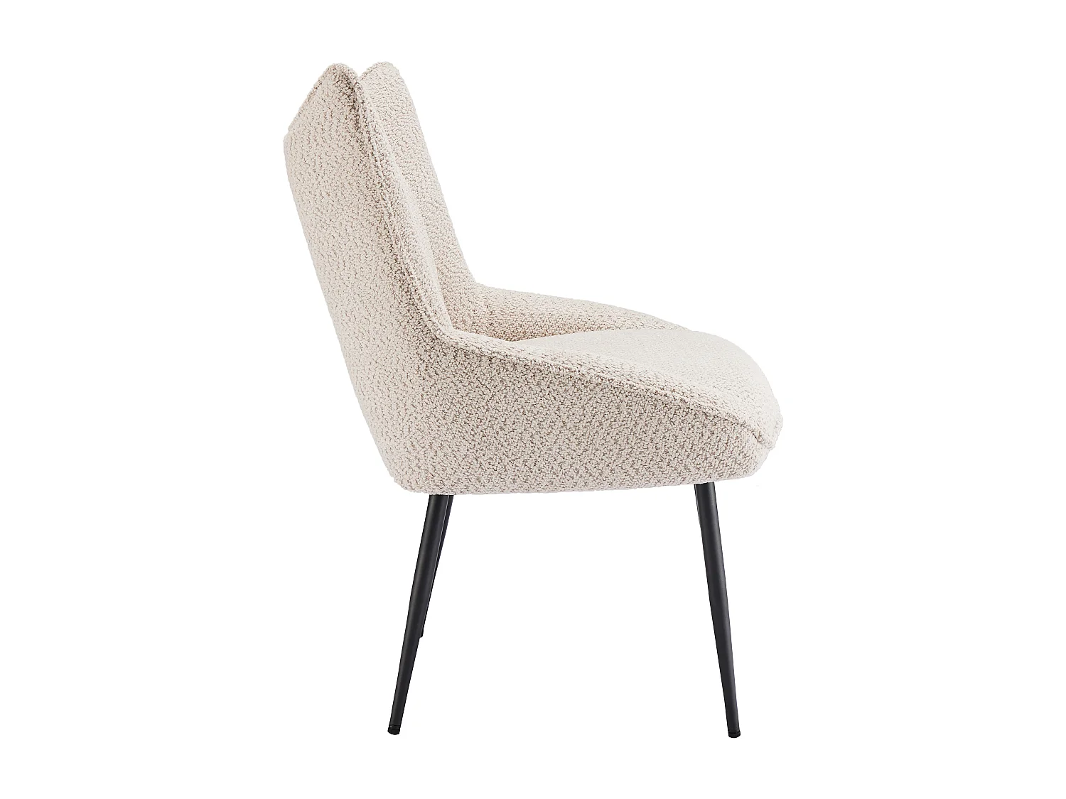 Lot de 2 Chaises avec coussin de siège épais - tissu en peluche tiddy - Beige