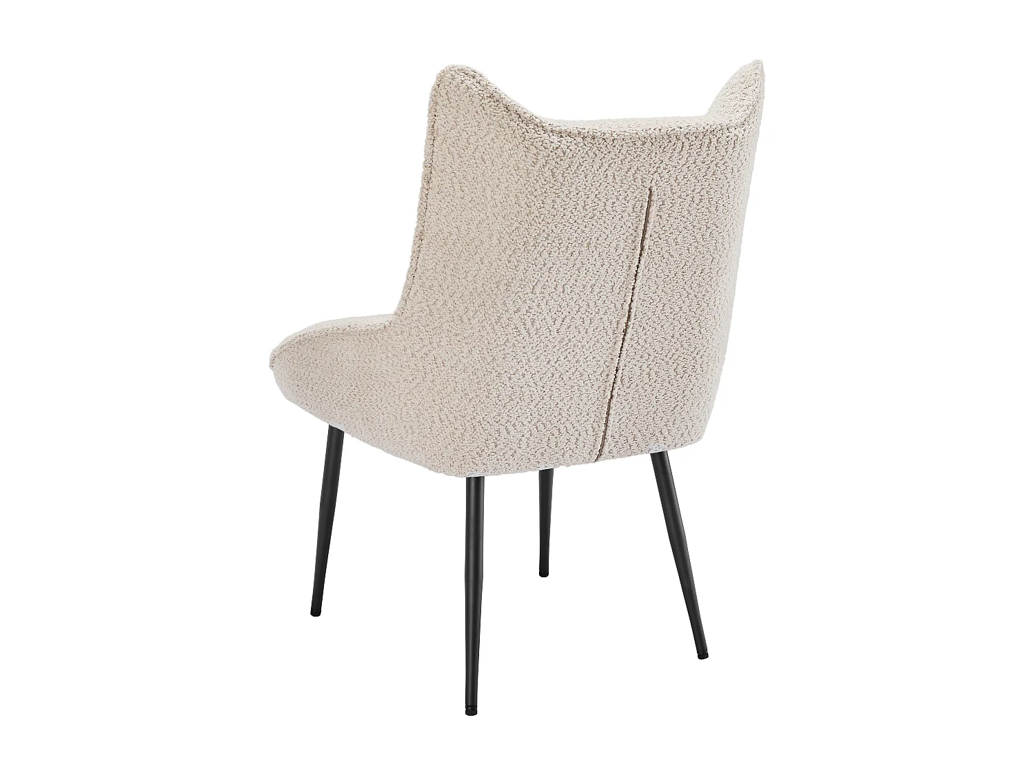 Lot de 2 Chaises avec coussin de siège épais - tissu en peluche tiddy - Beige