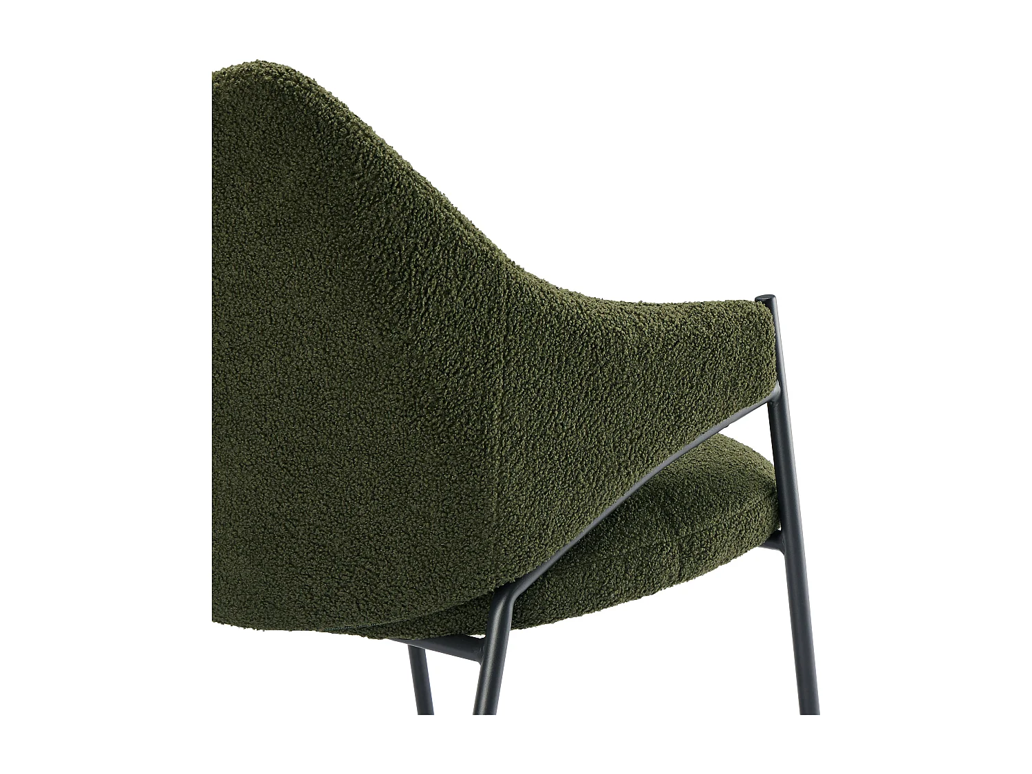 Lot de 2 Chaises de salle à manger avec accoudoirs - tissu en sherpa - style moderne - Vert