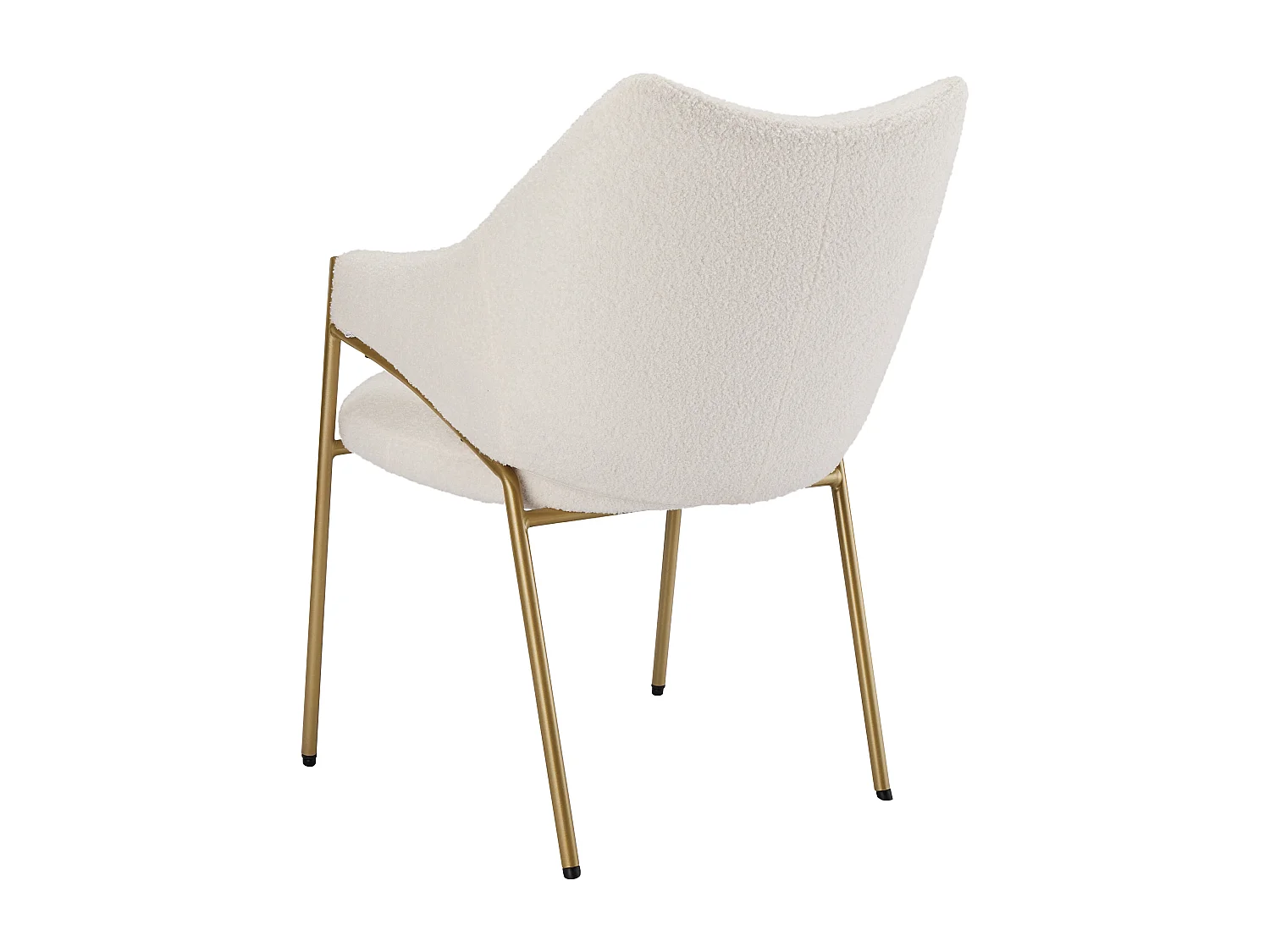 Set di 4 sedie da pranzo con braccioli - tessuto sherpa - stile moderno - Beige