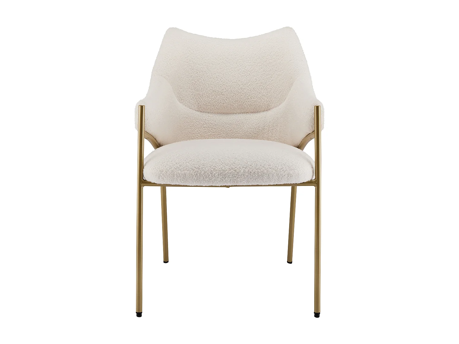 Set di 4 sedie da pranzo con braccioli - tessuto sherpa - stile moderno - Beige