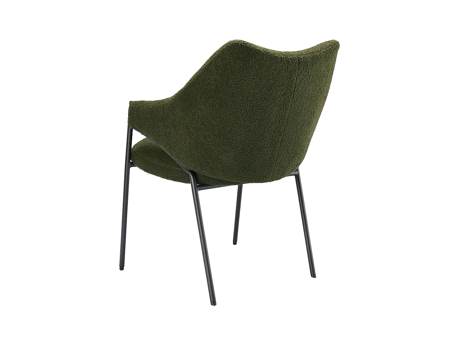 Lot de 4 Chaises de salle à manger avec accoudoirs - tissu en sherpa - style moderne - Vert