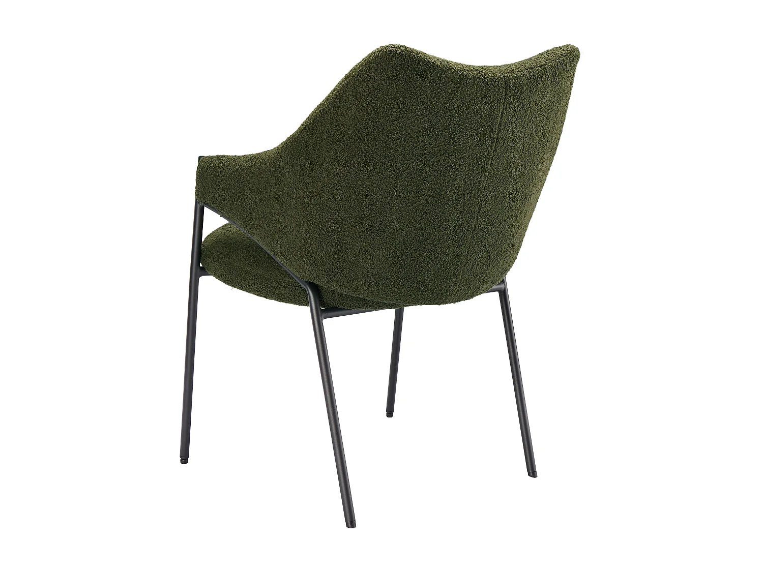 1 Chaise de salle à manger avec accoudoirs - tissu en sherpa - style moderne - Vert