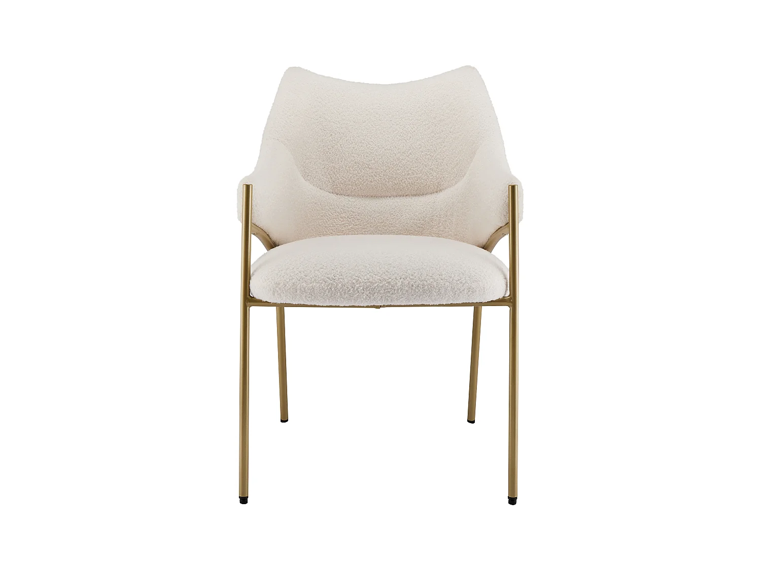 1 Eetkamerstoel met armleuningen - sherpa stof - moderne stijl - Beige