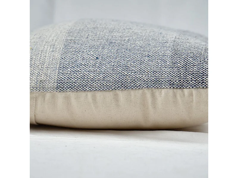 Lot 2 coussins carrés 40 x 40 cm coton brodé dégradé de bleu - ABYSS