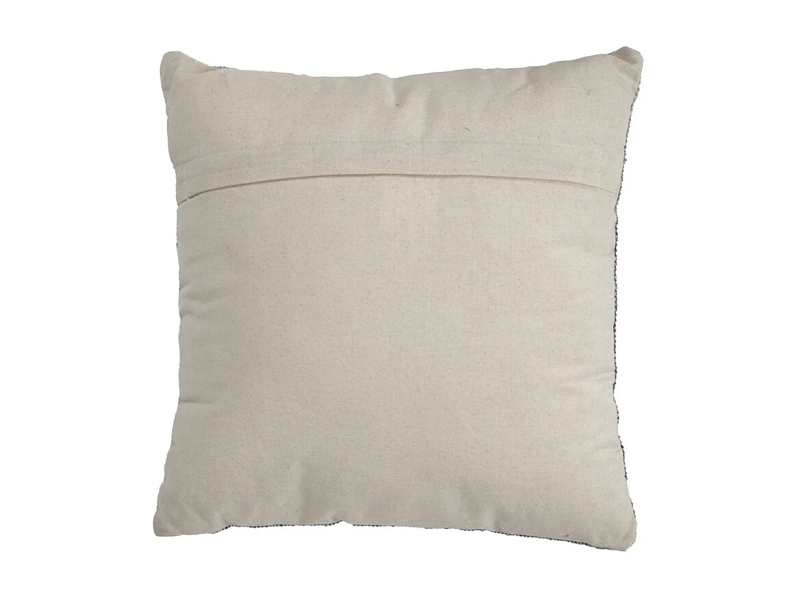 Coussin carré 40 x 40 cm coton brodé dégradé de bleu et écru - ABYSS