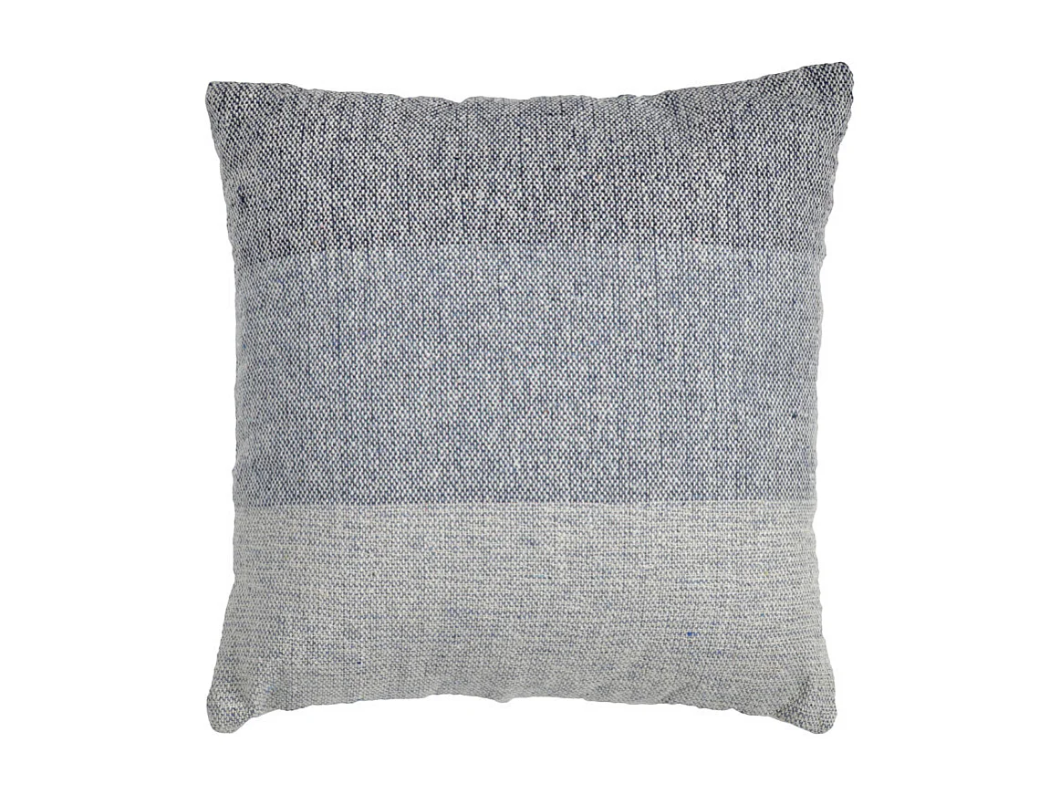 Coussin carré 40 x 40 cm coton brodé dégradé de bleu et écru - ABYSS
