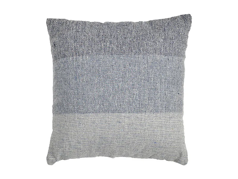 Coussin carré 40 x 40 cm coton brodé dégradé de bleu et écru - ABYSS