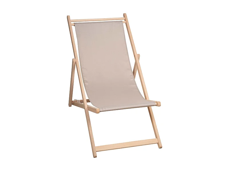 Chilienne en hêtre et tissu agrafé Monte Carlo Taupe