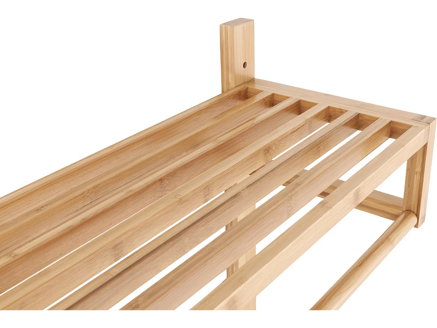 Bali portemanteau 1 barre de suspension, 3 tablettes bambou.