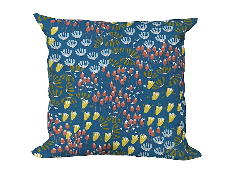 Coussin décoratif en tissu imprimé Eveil 40 x 40 cm