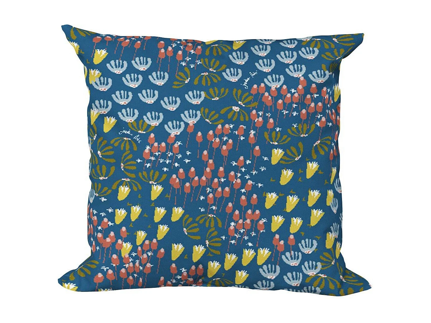 Coussin décoratif en tissu imprimé Eveil 40 x 40 cm