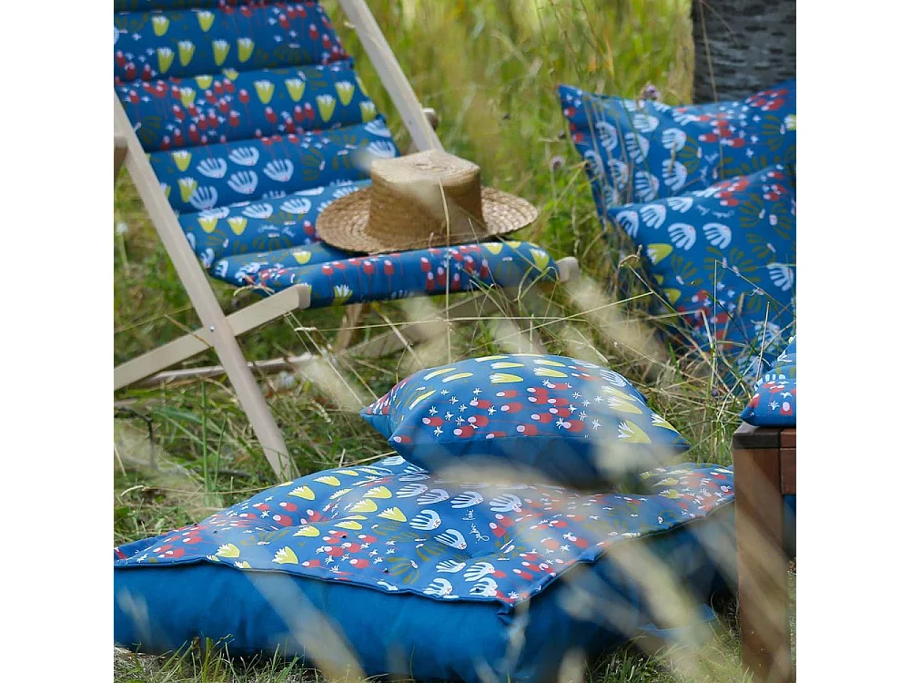 Coussin décoratif en tissu imprimé Eveil 40 x 40 cm